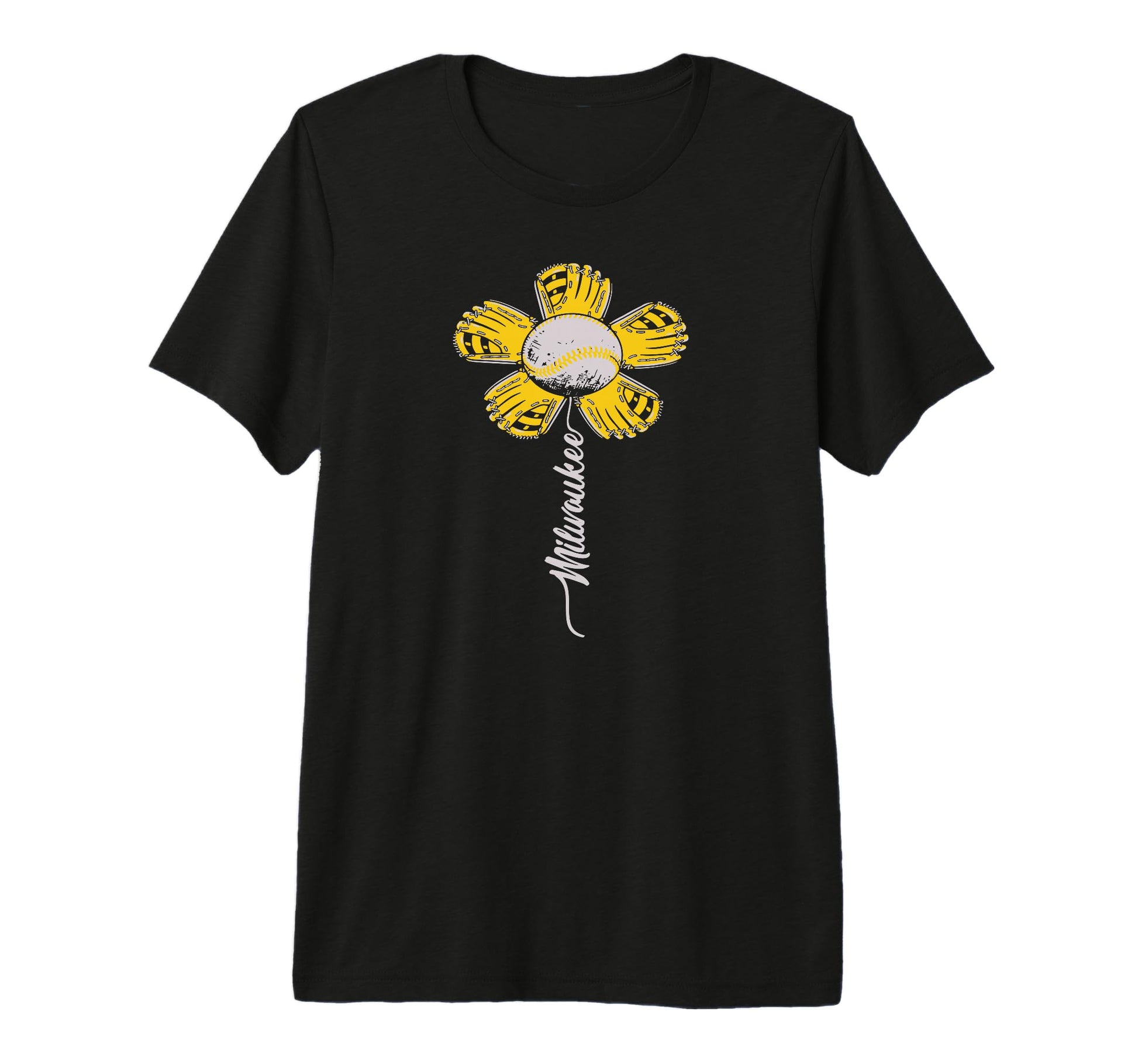 Milwaukee Baseball Flower T-Shirt - Casual Everyday Wear Men Women - T-Shirt, Sweatshirt, Hoodie