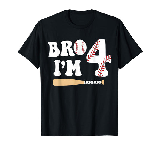 Baseball 4Th Birthday Bro Im 4 Year Old T-Shirt - Trendy Graphic Unisex - T-Shirt, Sweatshirt, Hoodie