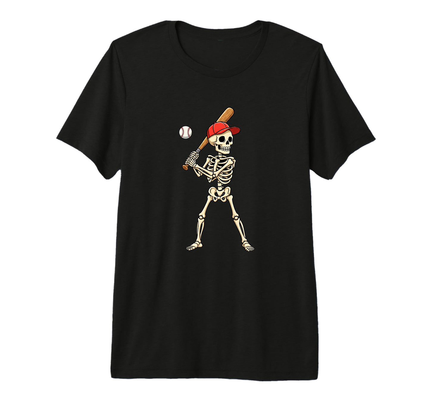 Halloween Skeleton Baseball Batter Spooky T-Shirt - Graphic Print Unisex - T-Shirt, Sweatshirt, Hoodie
