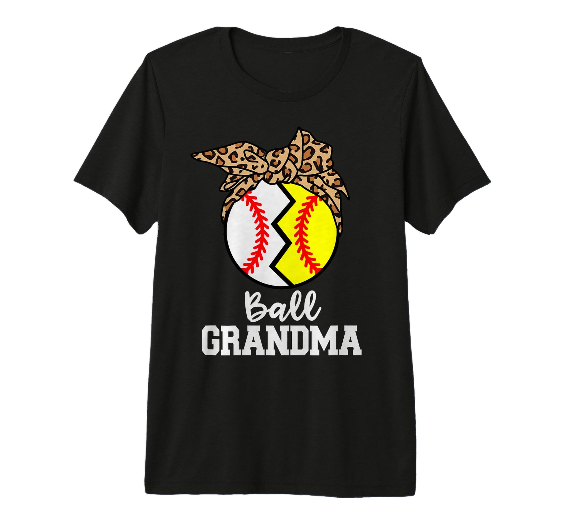 Ball Grandma Baseball Softball Leopard T-Shirt - Trendy Graphic Unisex - T-Shirt, Sweatshirt, Hoodie