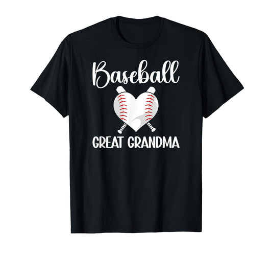 Baseball Great Grandma Heart Baseball T-Shirt - Fun Novelty Design Unisex - T-Shirt, Sweatshirt, Hoodie