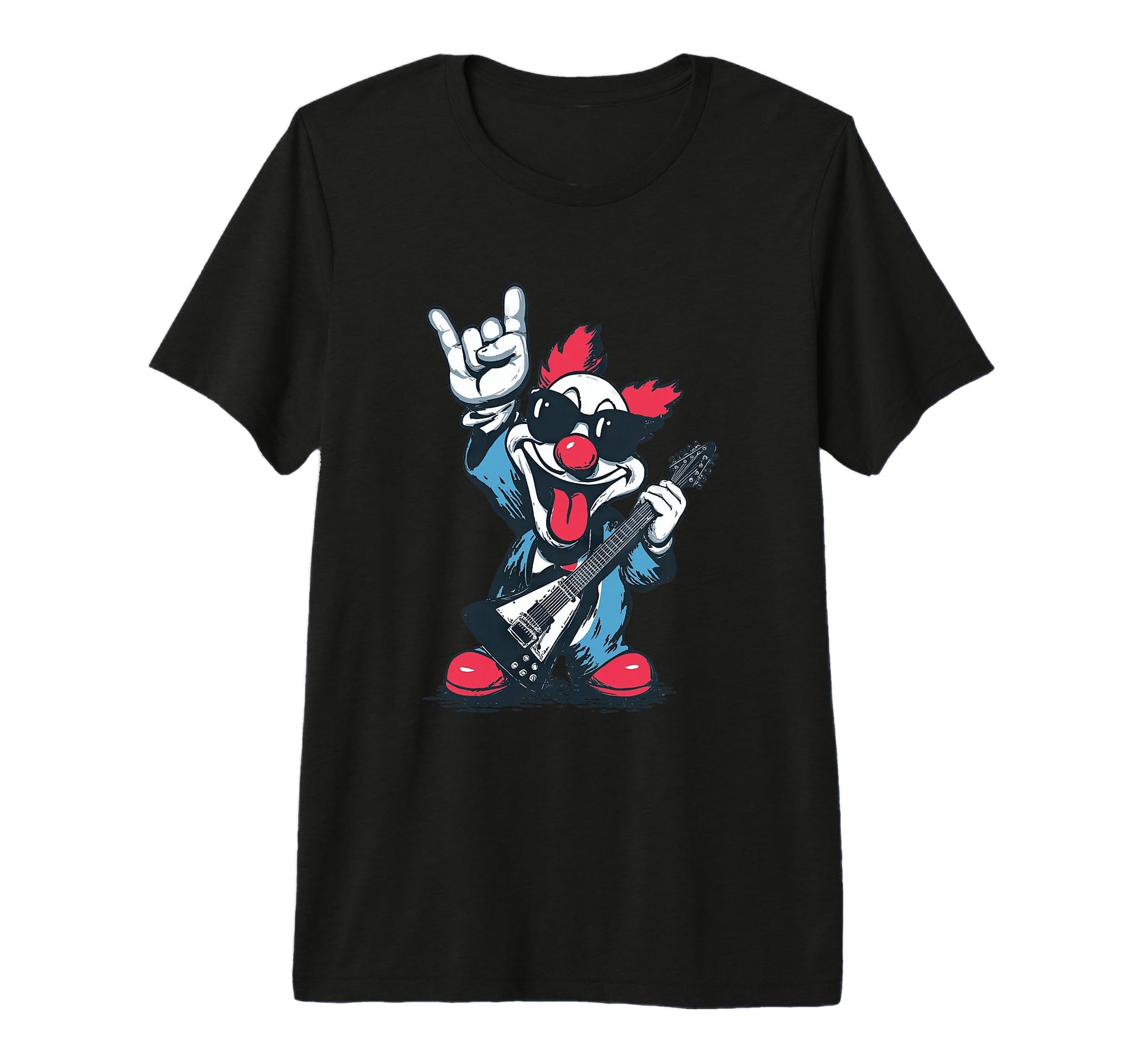Funny Clown Guitarist Rock Music Lover T-Shirt - Trendy Graphic for Adults - T-Shirt, Sweatshirt, Hoodie