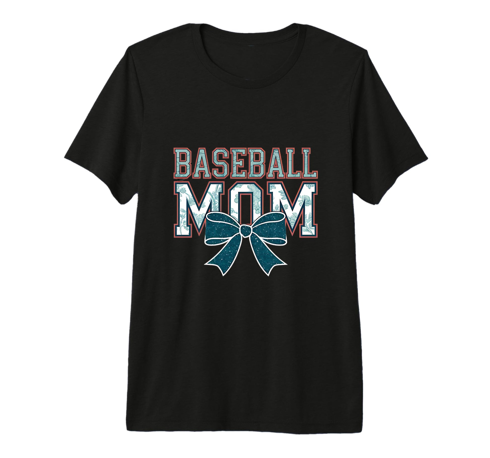 Baseball Mom Coquette Bow Mothers Day T-Shirt - Custom Art Print Men Women - T-Shirt, Sweatshirt, Hoodie