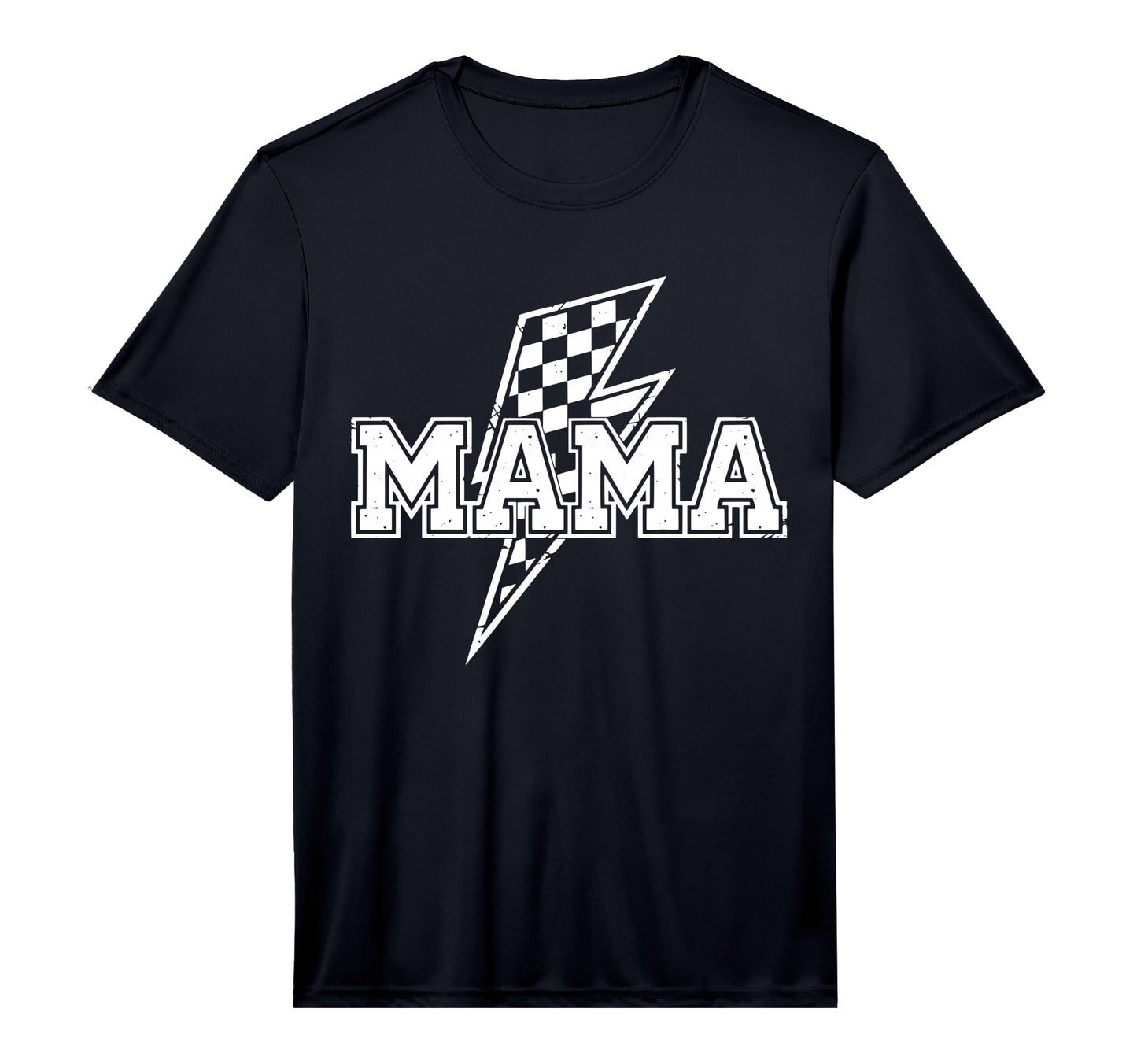 Mama Lightning Bolt Checkered T-Shirt - Minimalist Print for Adults - T-Shirt, Sweatshirt, Hoodie