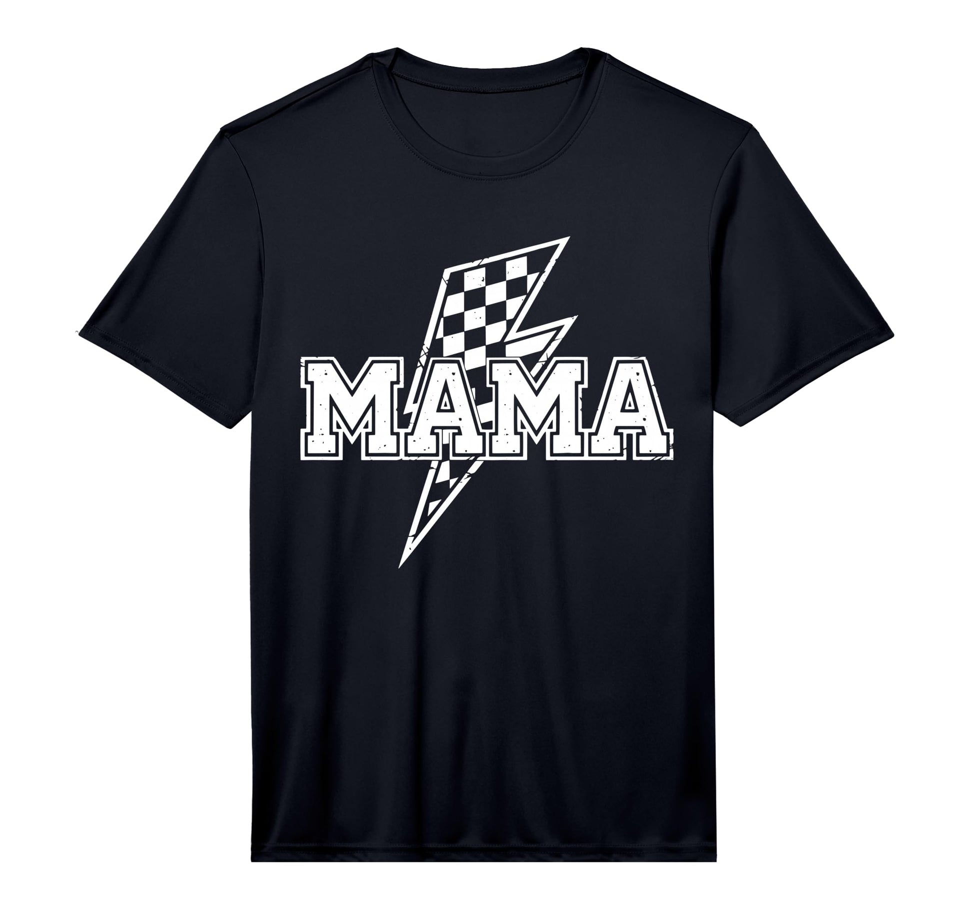 Mama Lightning Bolt Checkered T-Shirt - Minimalist Print for Adults - T-Shirt, Sweatshirt, Hoodie