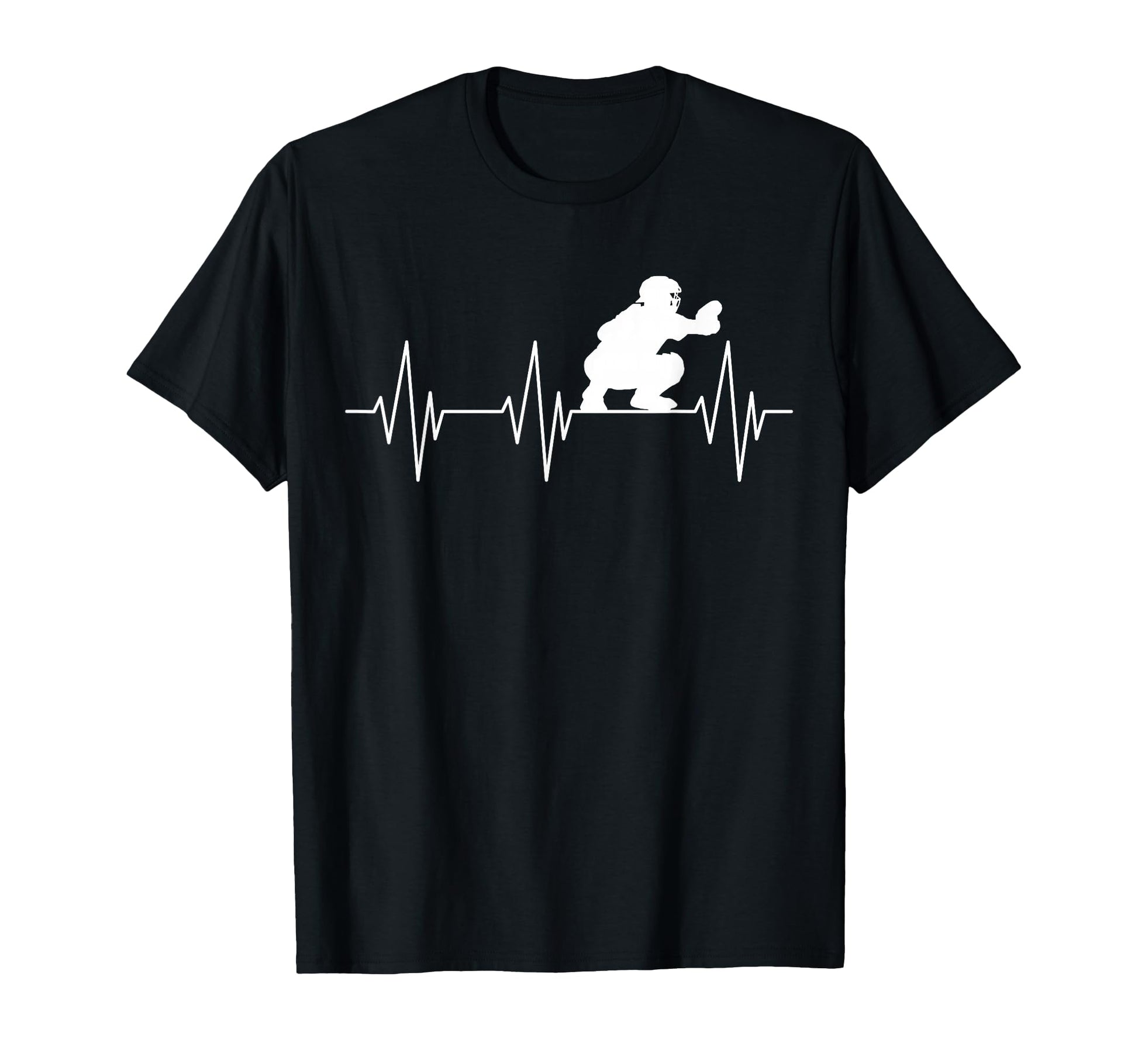 Baseball Catcher Player Ecg Baseball T-Shirt - Unique Graphic for Adults - T-Shirt, Sweatshirt, Hoodie