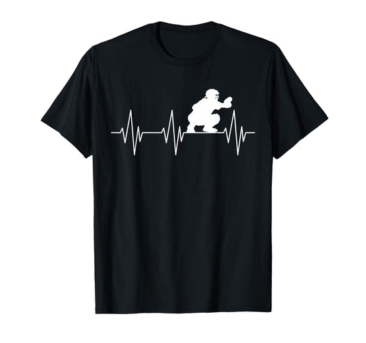Baseball Catcher Player Ecg Baseball T-Shirt - Unique Graphic for Adults - T-Shirt, Sweatshirt, Hoodie