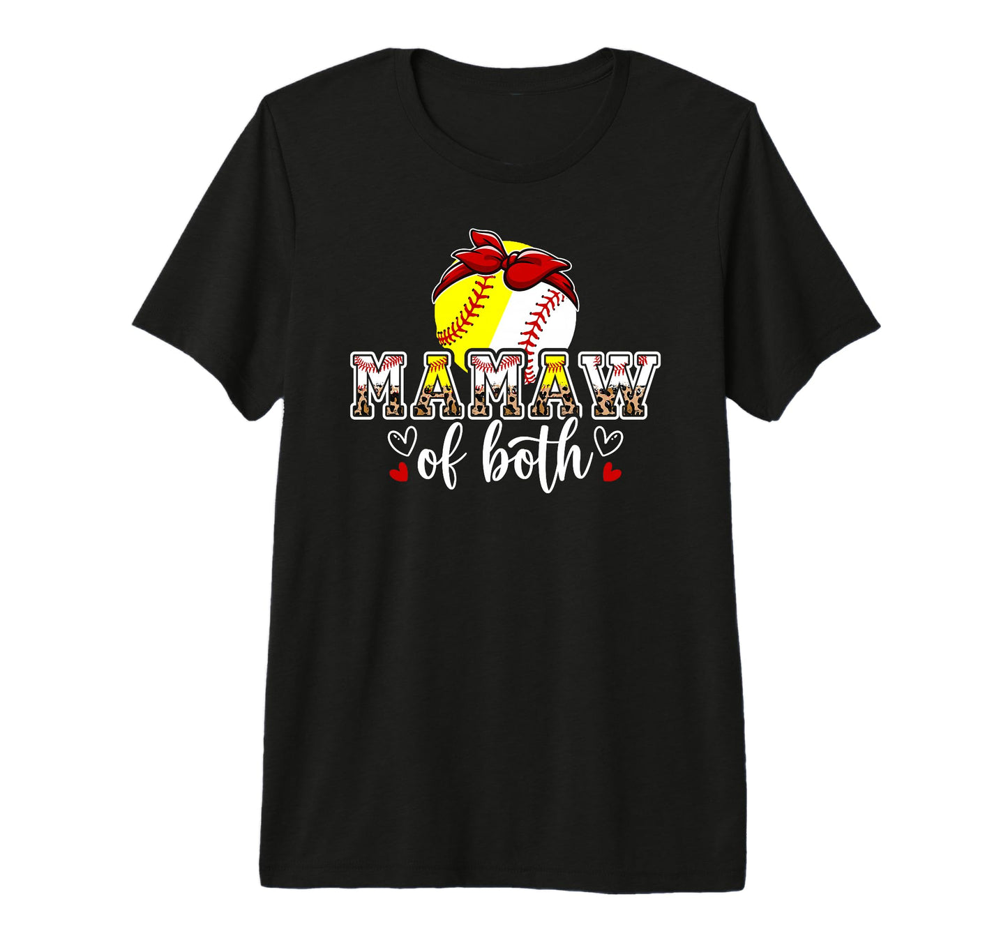 Mamaw Both Leopard Softball Baseball T-Shirt - Unique Graphic for Adults - T-Shirt, Sweatshirt, Hoodie