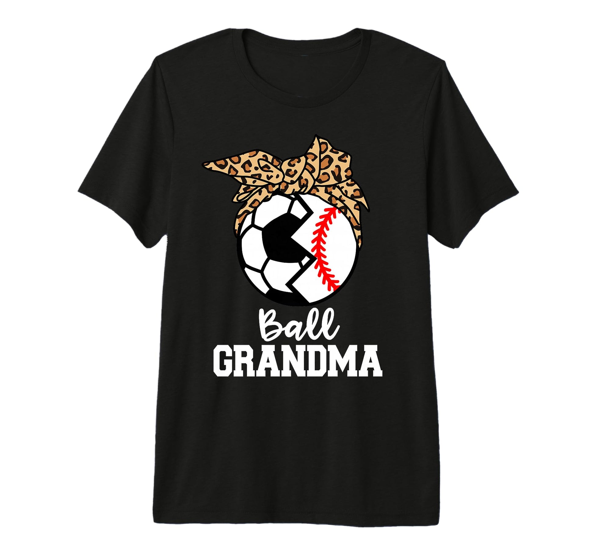 Ball Grandma Soccer Baseball Leopard T-Shirt - Minimalist Print Unisex - T-Shirt, Sweatshirt, Hoodie