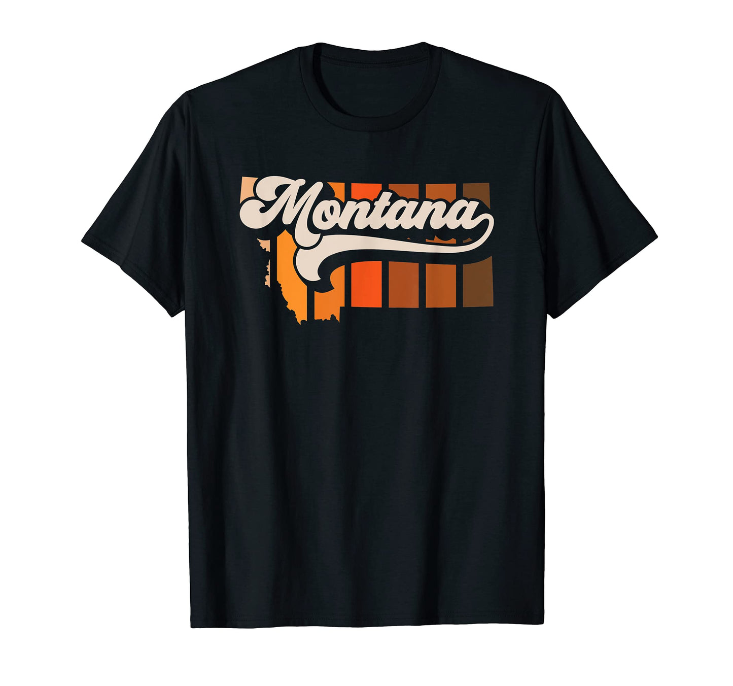 Montana 70S Stripe State Silhouette T-Shirt - Custom Art Print Men Women - T-Shirt, Sweatshirt, Hoodie