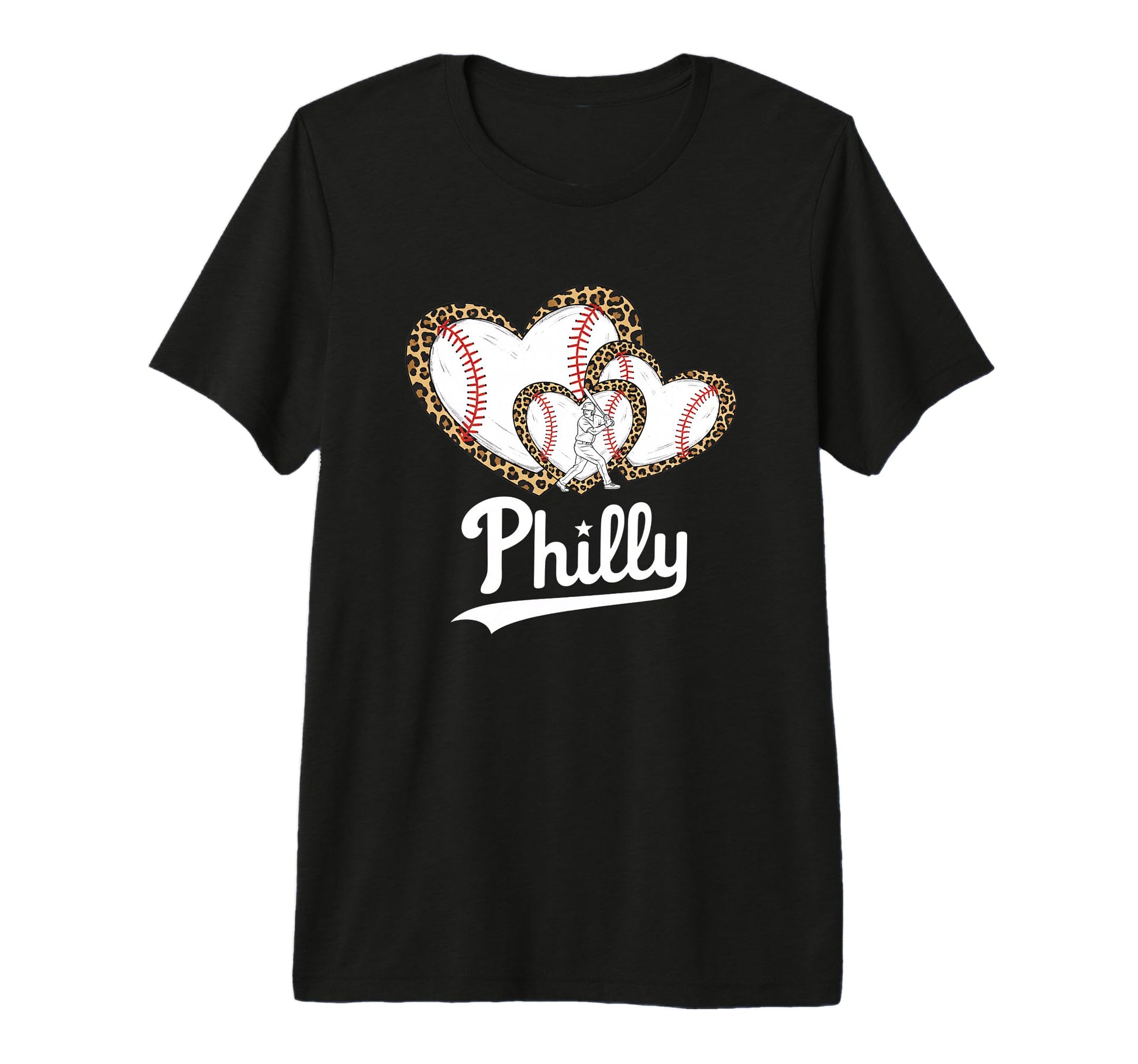 Leopard Baseball Heart Baseball Mom T-Shirt - Trendy Graphic for Adults - T-Shirt, Sweatshirt, Hoodie
