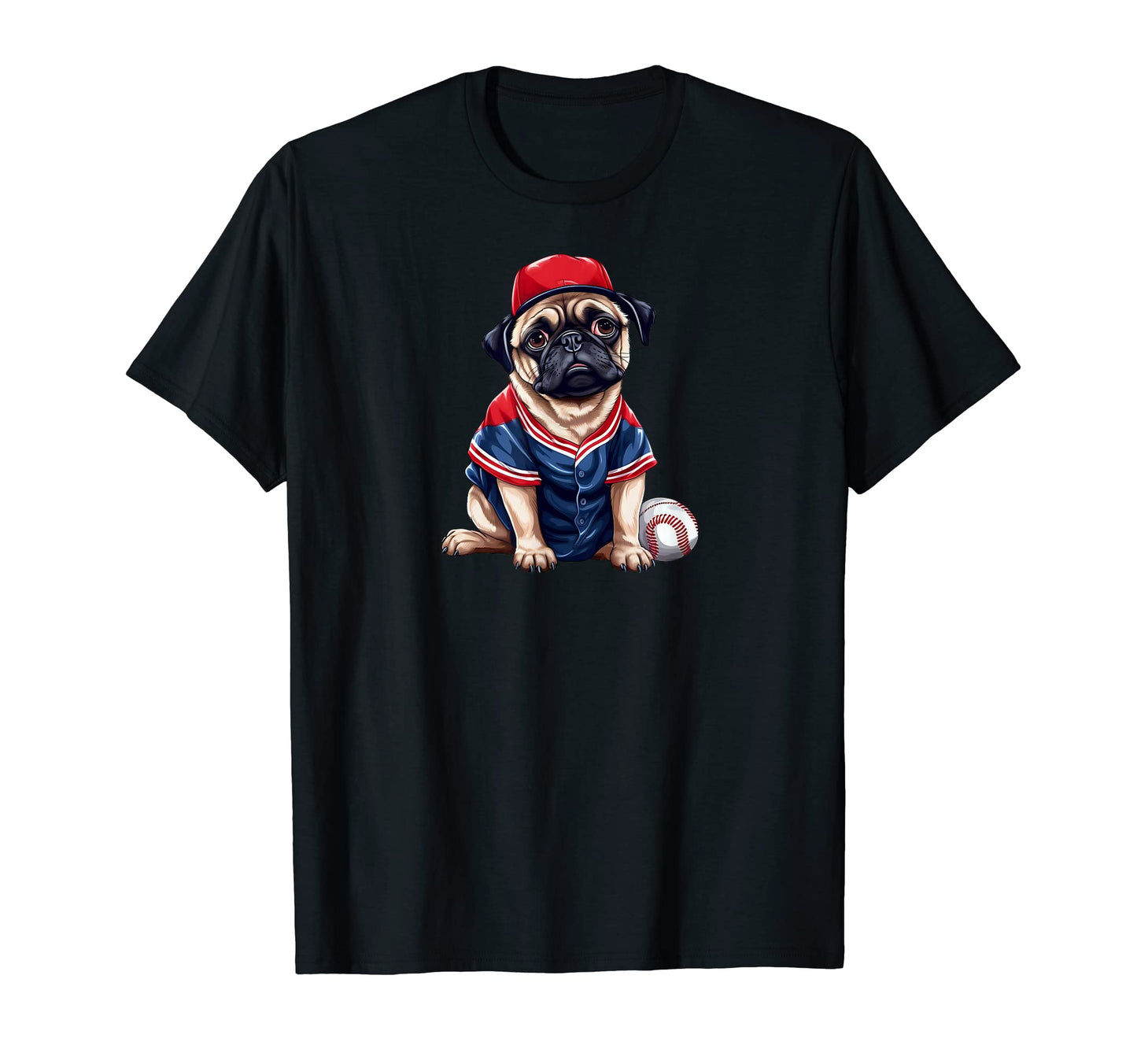 Pug Baseball Jersey 4Th July T-Shirt - Fun Novelty Design Men Women - T-Shirt, Sweatshirt, Hoodie