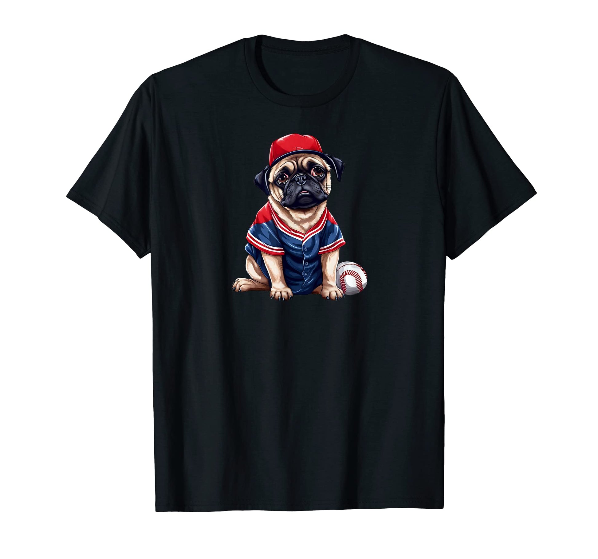 Pug Baseball Jersey 4Th July T-Shirt - Fun Novelty Design Men Women - T-Shirt, Sweatshirt, Hoodie