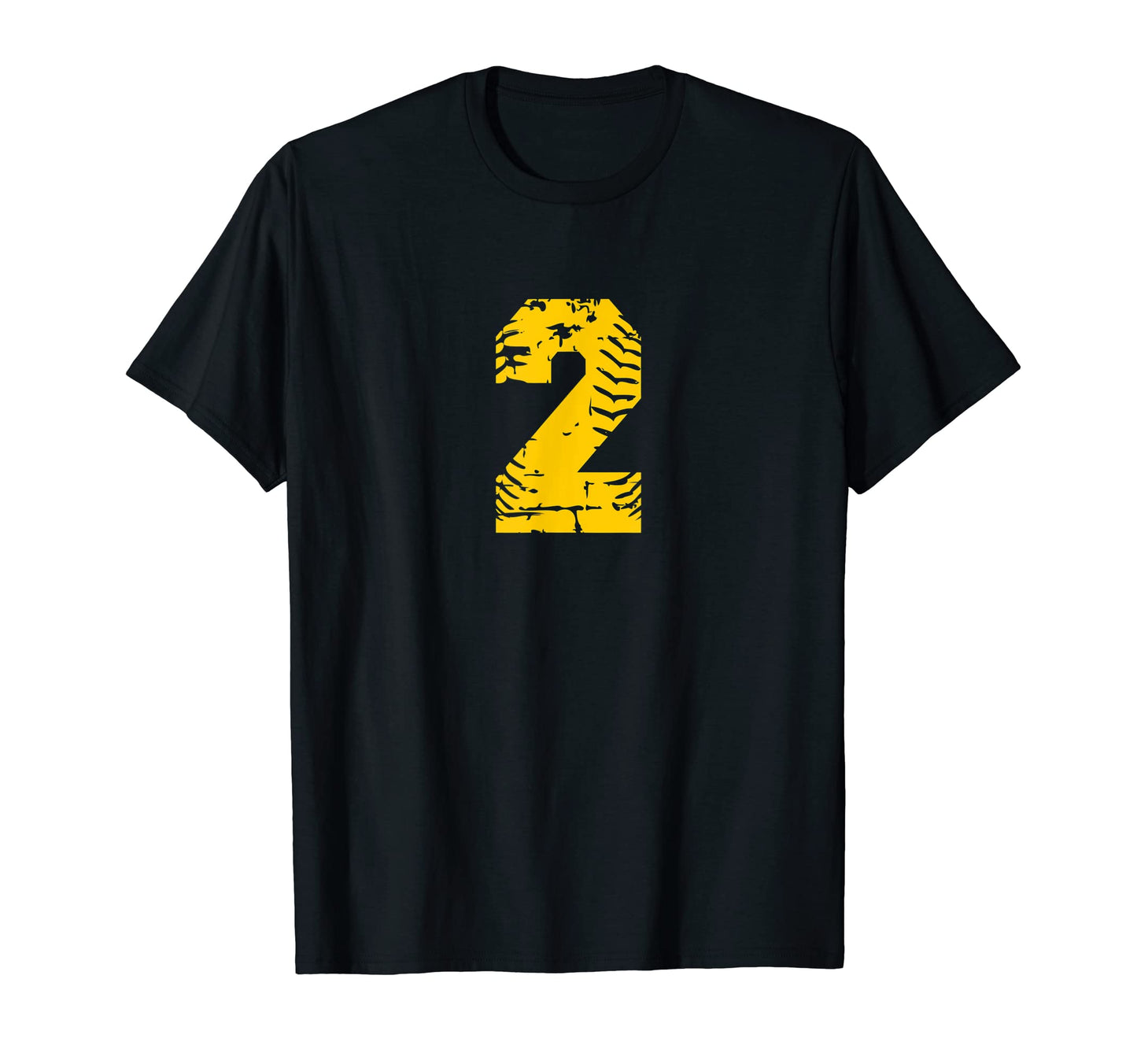 Baseball Softball Number 2 Yellow T-Shirt - Aesthetic Graphic Unisex - T-Shirt, Sweatshirt, Hoodie