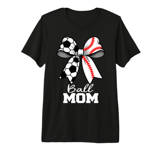 Ball Mom Soccer Baseball Mom Coquette T-Shirt - Aesthetic Graphic Unisex - T-Shirt, Sweatshirt, Hoodie