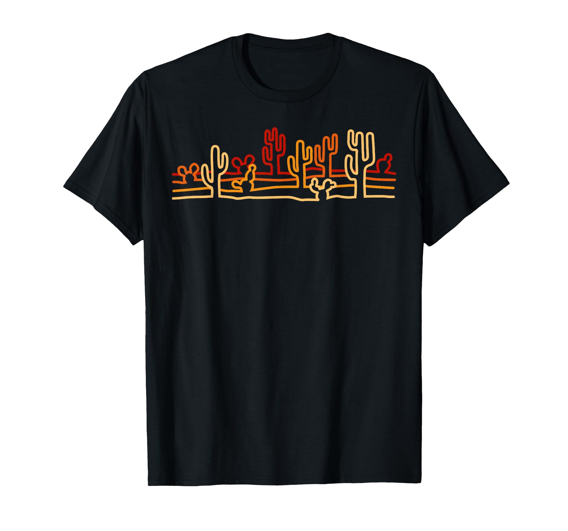 Desert Cactus Minimalist Orange Line T-Shirt - Trendy Graphic for Adults - T-Shirt, Sweatshirt, Hoodie