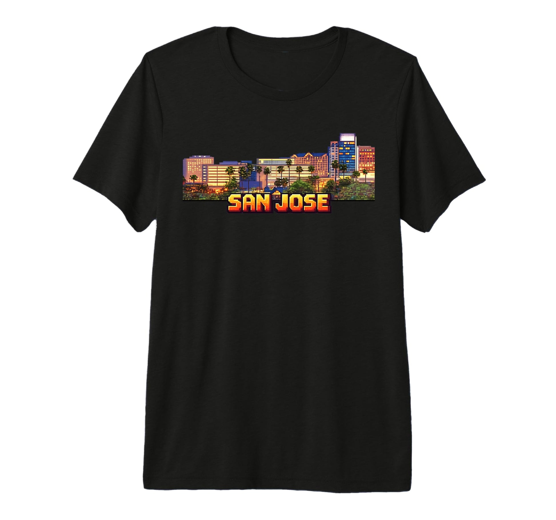 San Jose 8 Bit Video Arcade Gamer T-Shirt - Aesthetic Graphic for Adults - T-Shirt, Sweatshirt, Hoodie