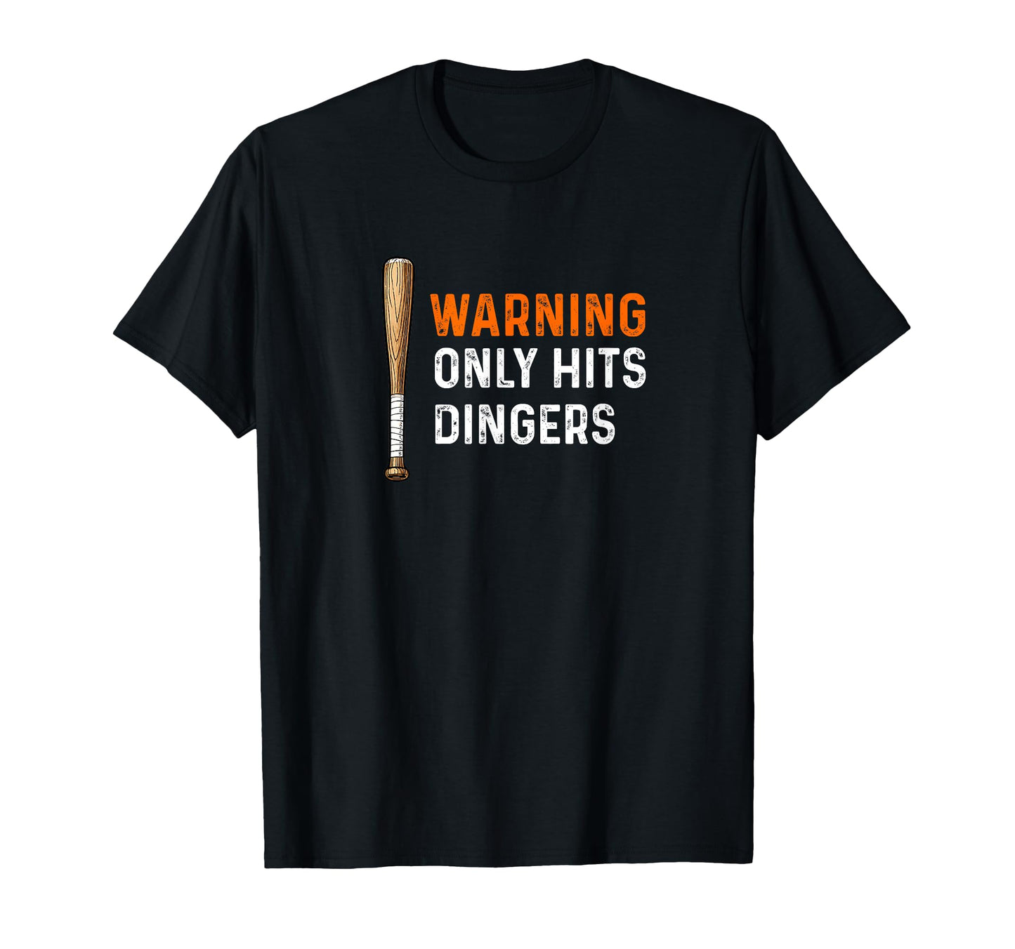 Warning Only Hits Dingers Baseball T-Shirt - Aesthetic Graphic for Adults - T-Shirt, Sweatshirt, Hoodie