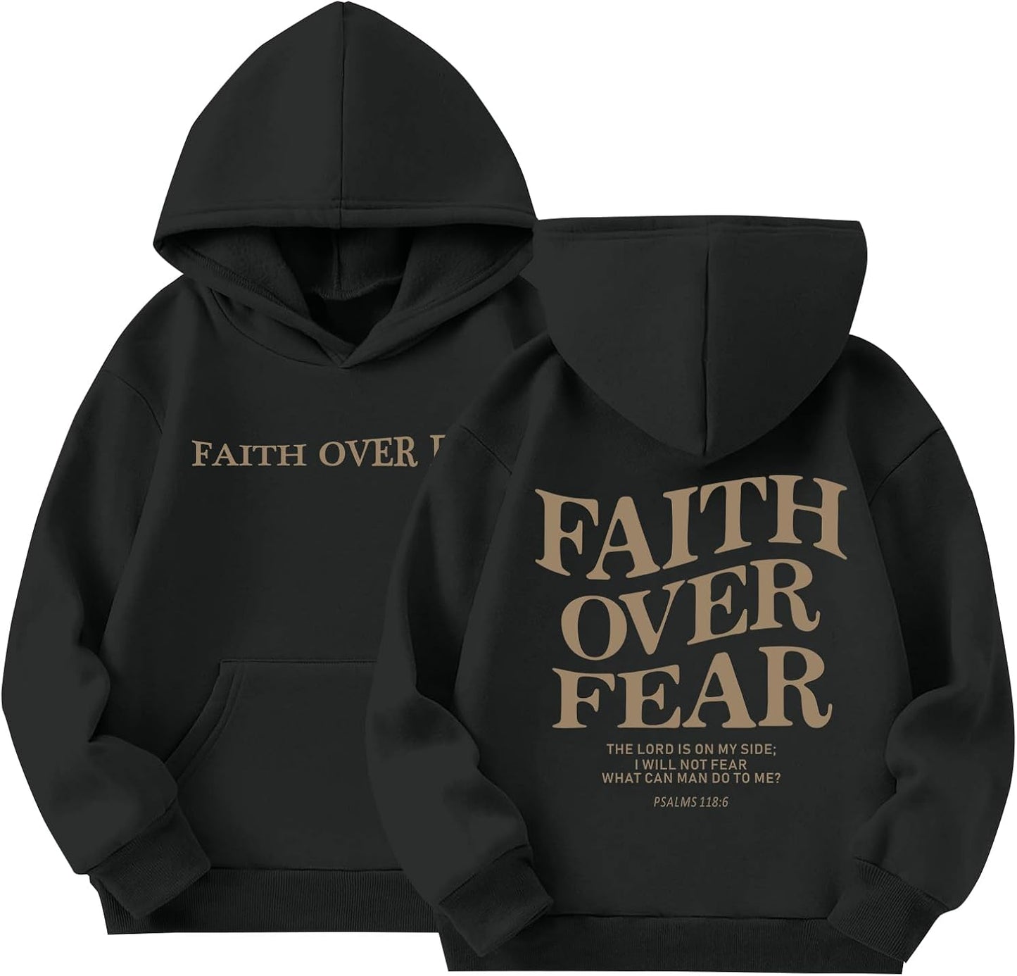Cute Christian Graphic For Girls Faith Over Fear Kids - Adult & Kids T-Shirts, Sweatshirts & Hoodies apparel design preview 1