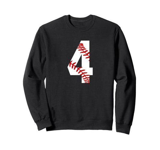 4 Baseball Baseball 4Th Birthday Sweatshirt - Custom Art Print Men Women - T-Shirt, Sweatshirt, Hoodie