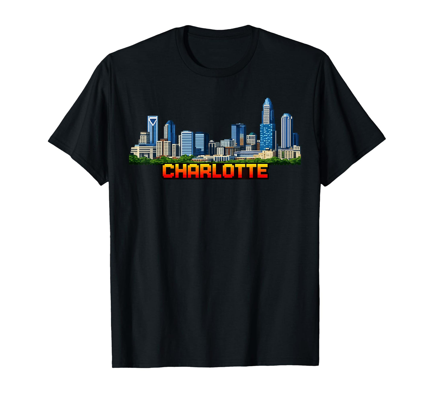 Charlotte 8 Bit Video Arcade T-Shirt - Casual Everyday Wear for Adults - T-Shirt, Sweatshirt, Hoodie