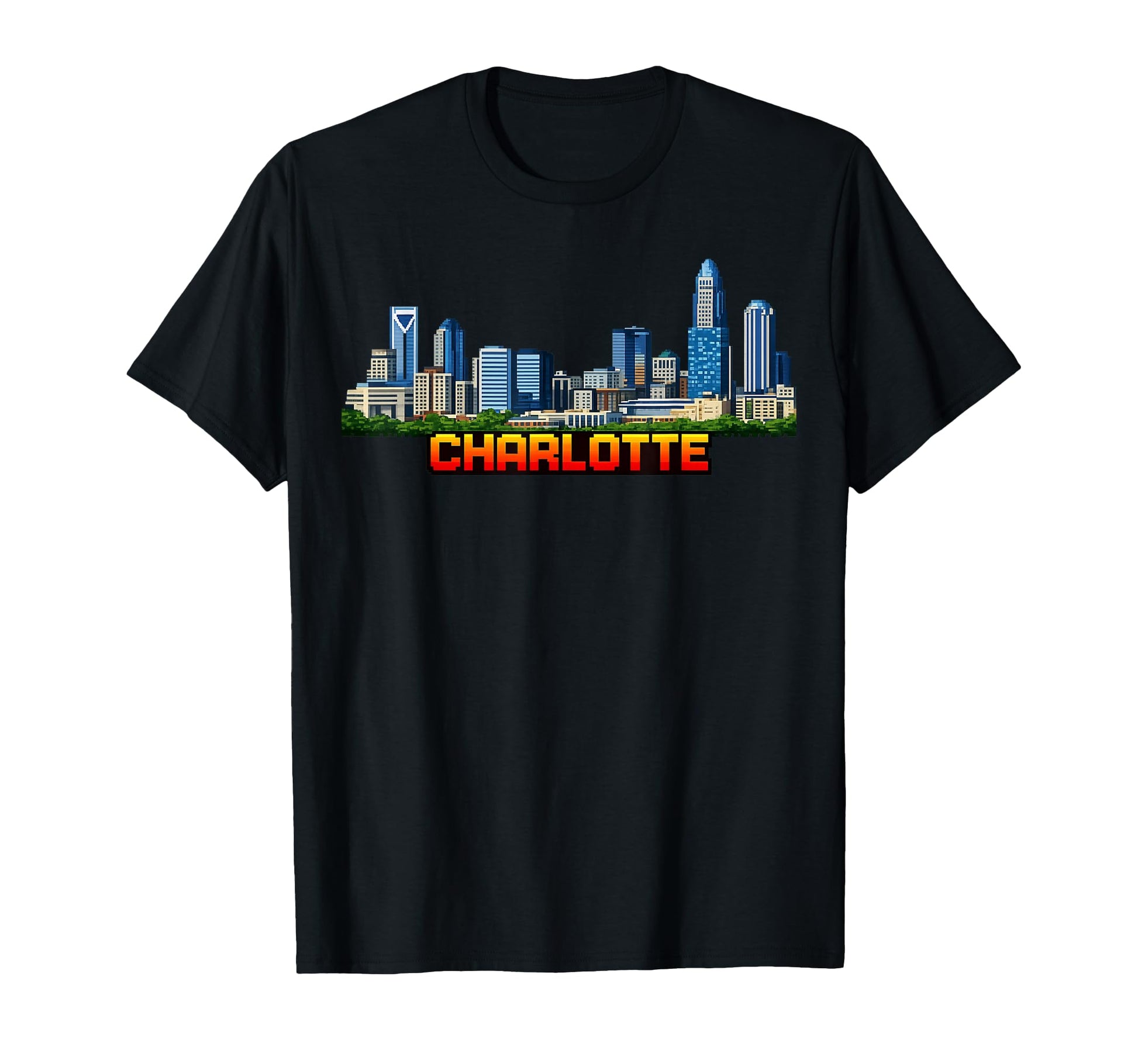 Charlotte 8 Bit Video Arcade T-Shirt - Casual Everyday Wear for Adults - T-Shirt, Sweatshirt, Hoodie