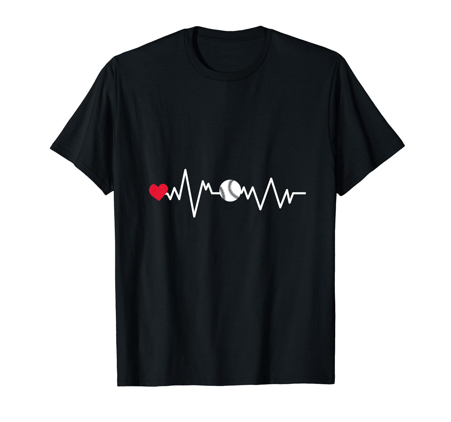Ecg Heartbeat Softball Player Softball T-Shirt - Trendy Graphic Unisex - T-Shirt, Sweatshirt, Hoodie