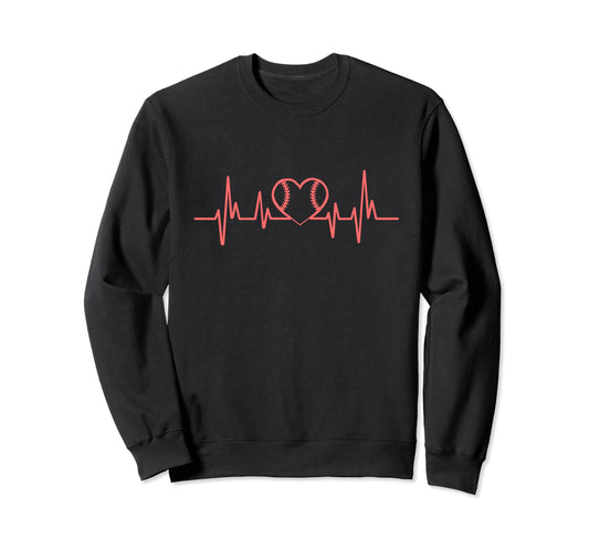 Baseball Heartbeat Baseball Players Sweatshirt - Novelty Apparel Unisex - T-Shirt, Sweatshirt, Hoodie