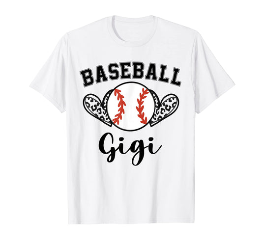Baseball Gigi Leopard Heart Baseball T-Shirt - Trendy Graphic for Adults - T-Shirt, Sweatshirt, Hoodie