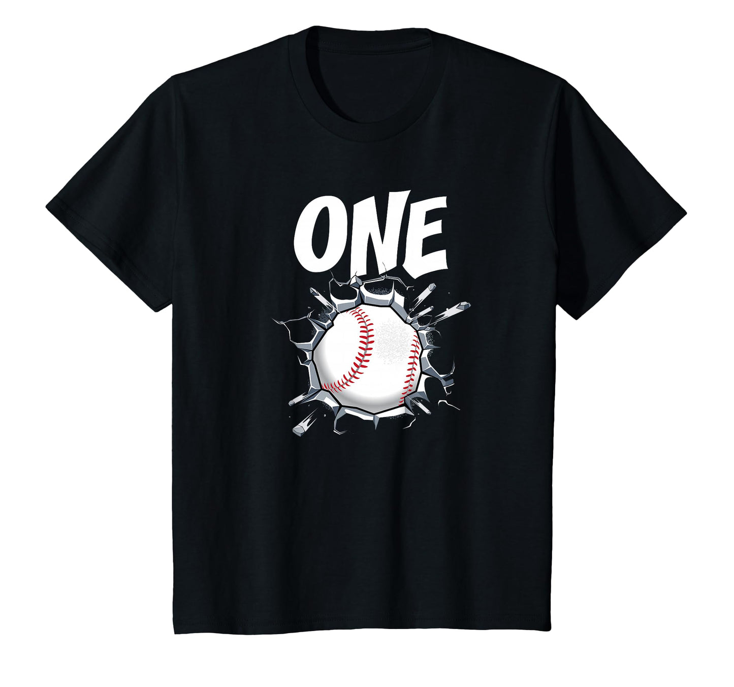 1 Year Old Baseball Birthday Party Theme T-Shirt - Trendy Graphic Unisex - T-Shirt, Sweatshirt, Hoodie