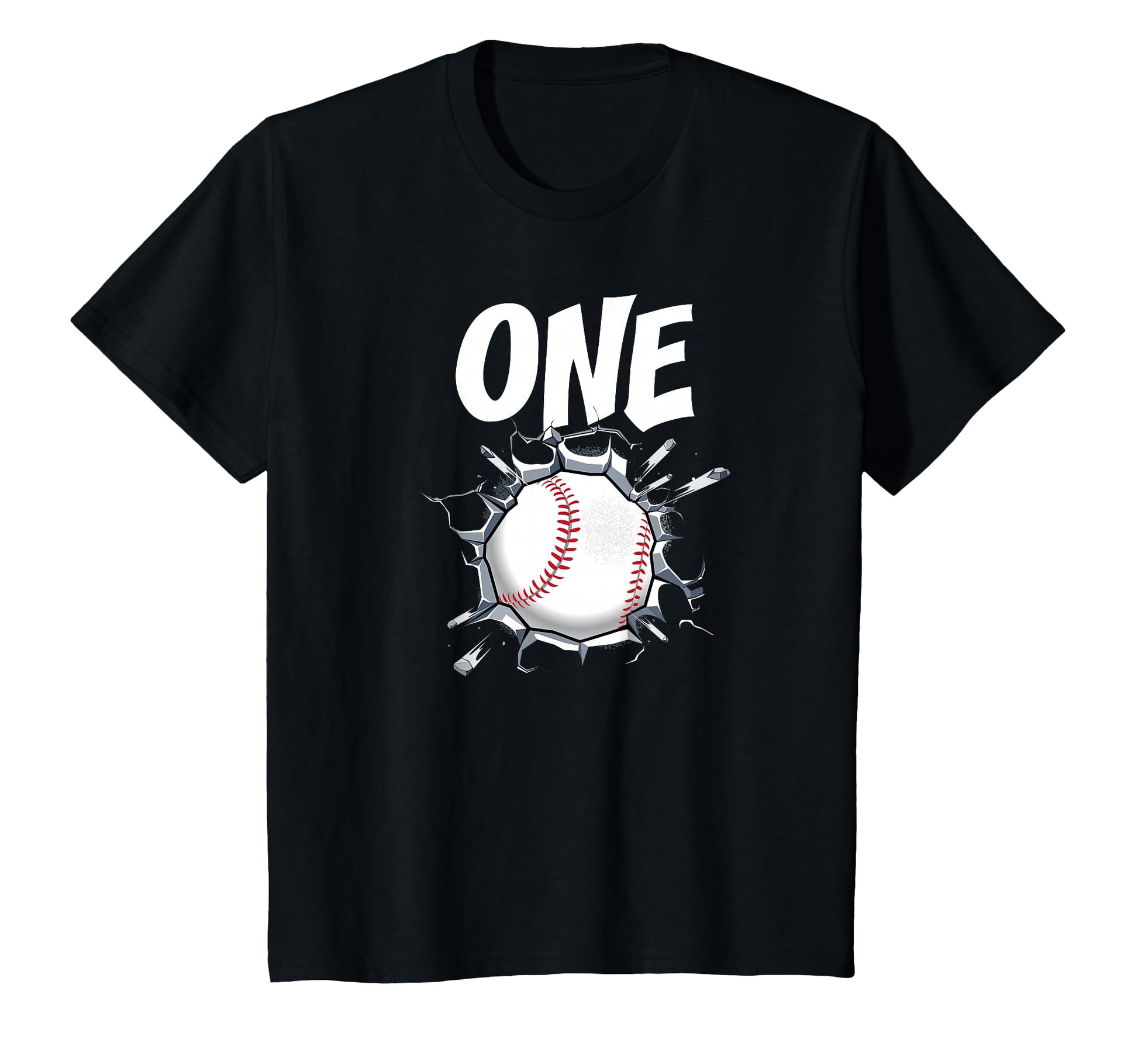 1 Year Old Baseball Birthday Party Theme T-Shirt - Trendy Graphic Unisex - T-Shirt, Sweatshirt, Hoodie