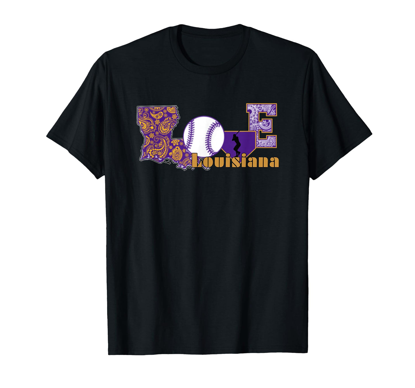 Love Louisiana Baseball Great Game T-Shirt - Custom Art Print for Adults - T-Shirt, Sweatshirt, Hoodie