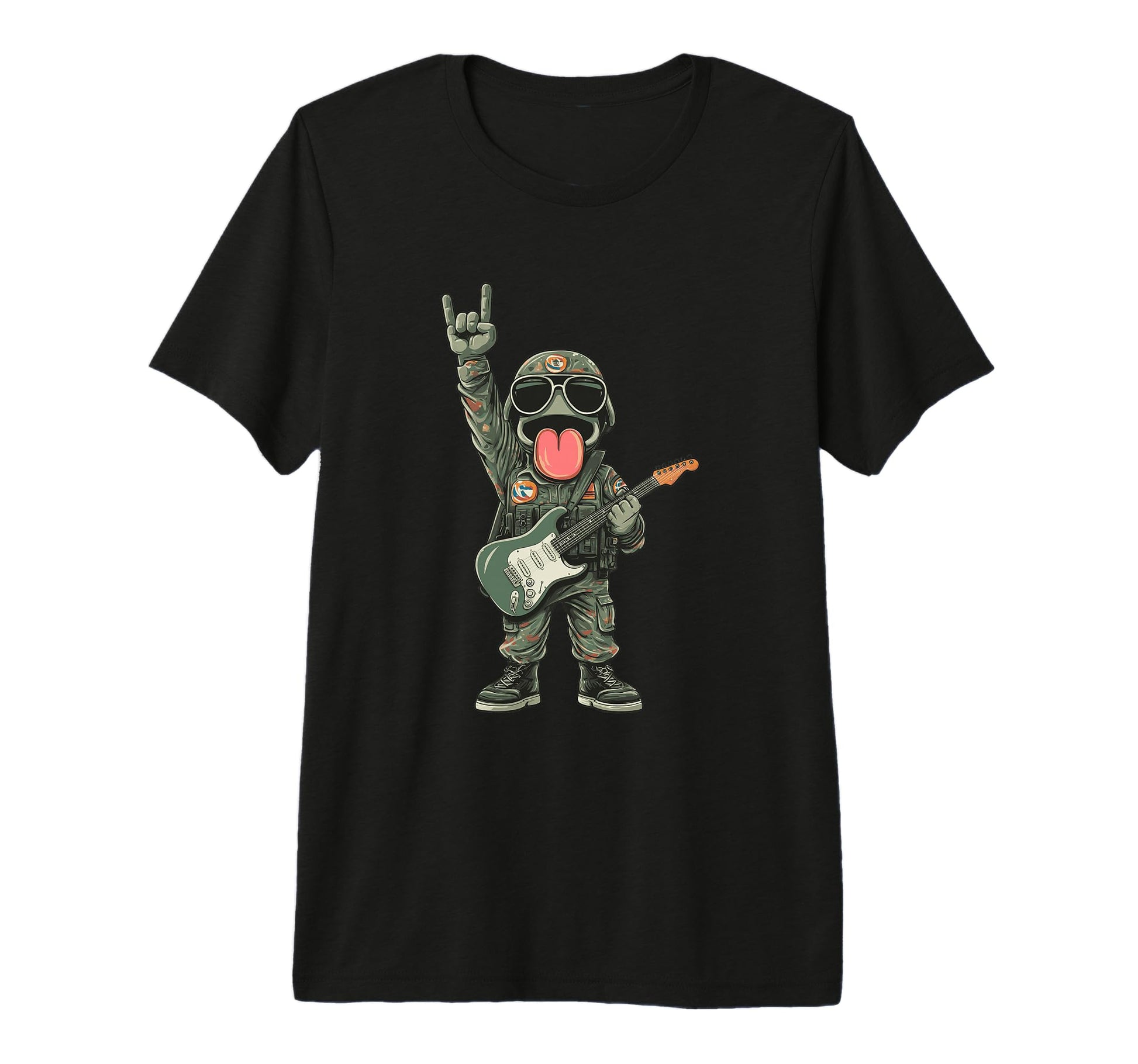 Funny Rock Dog Cartoon Animal Music Lover T-Shirt - Novelty Apparel Unisex - T-Shirt, Sweatshirt, Hoodie