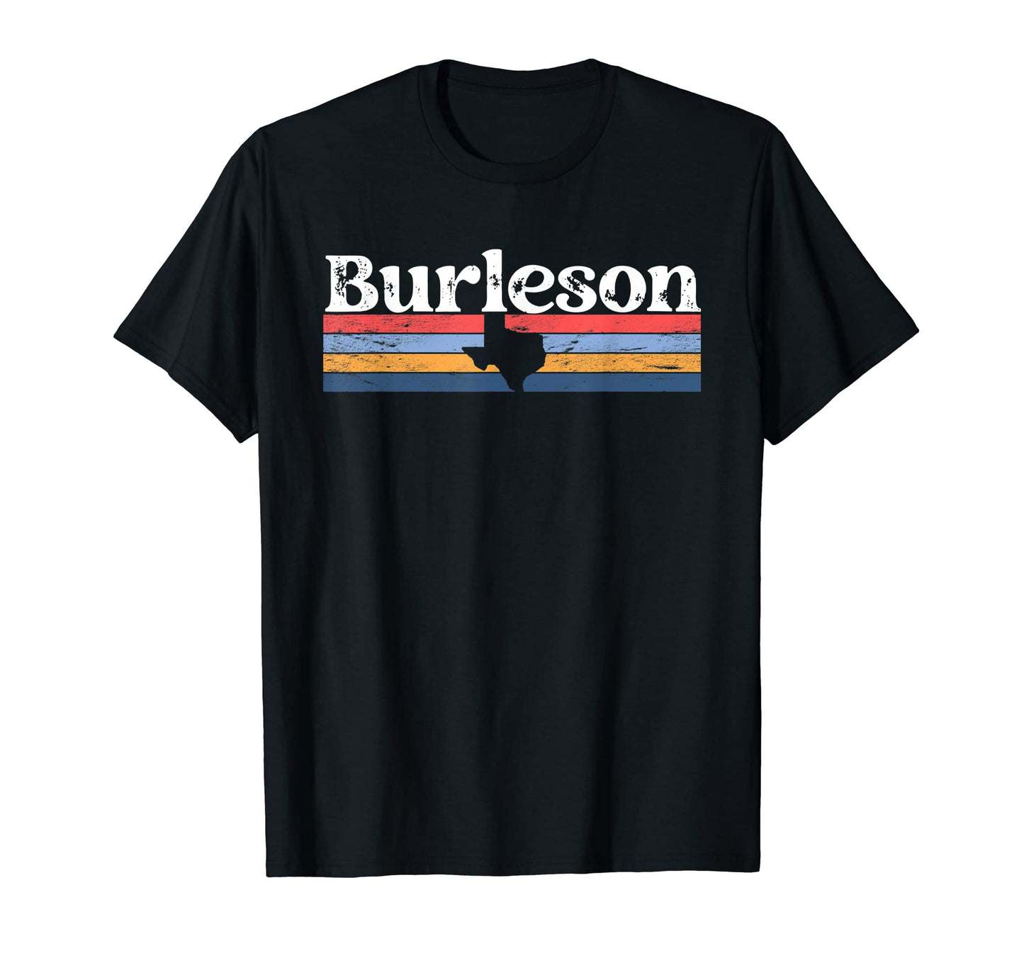 Burleson Texas Tx Stripes State 70S T-Shirt - Minimalist Print for Adults - T-Shirt, Sweatshirt, Hoodie