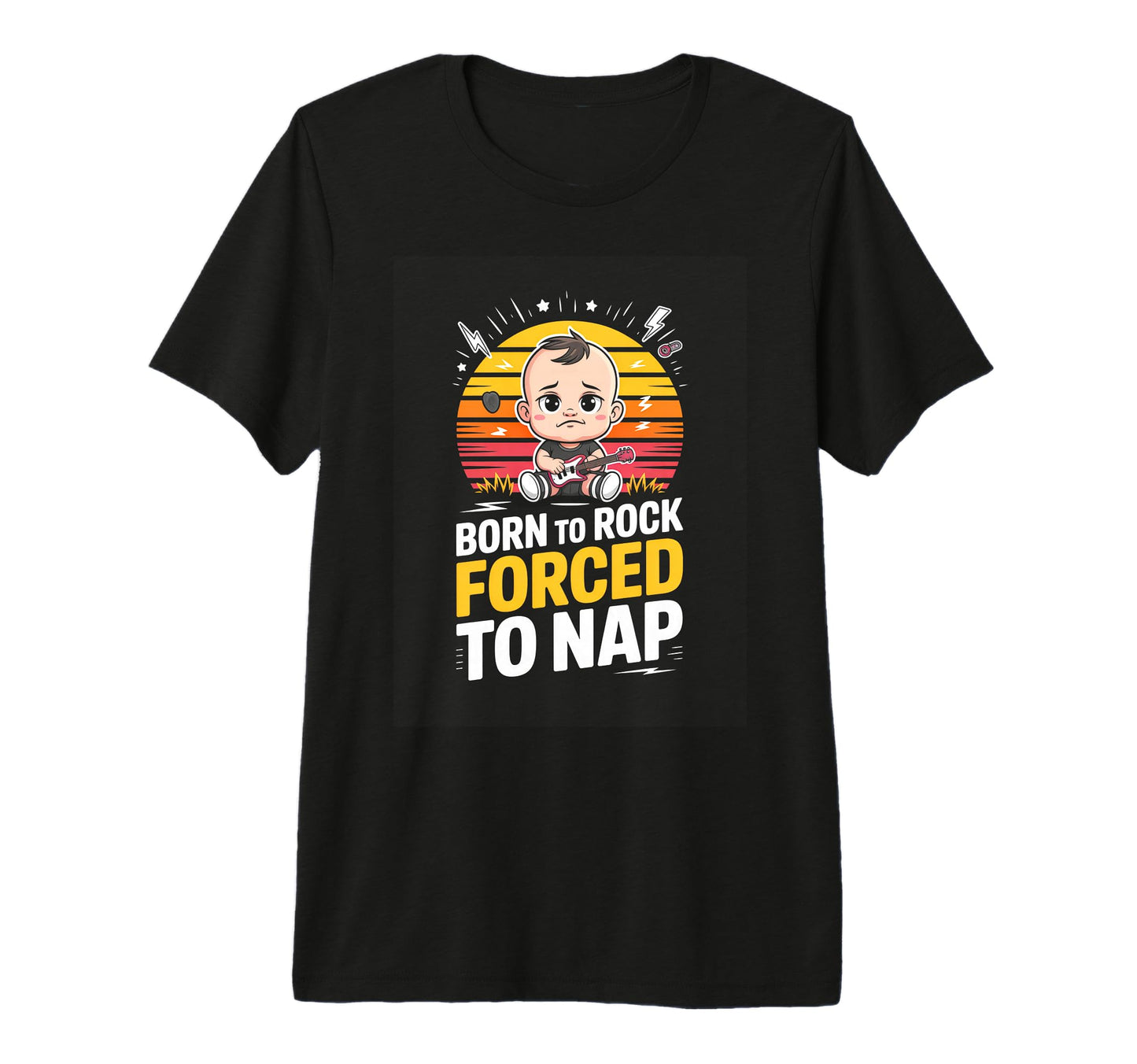 Born To Rock Forced To Nap Funny T-Shirt - Minimalist Print for Adults - T-Shirt, Sweatshirt, Hoodie