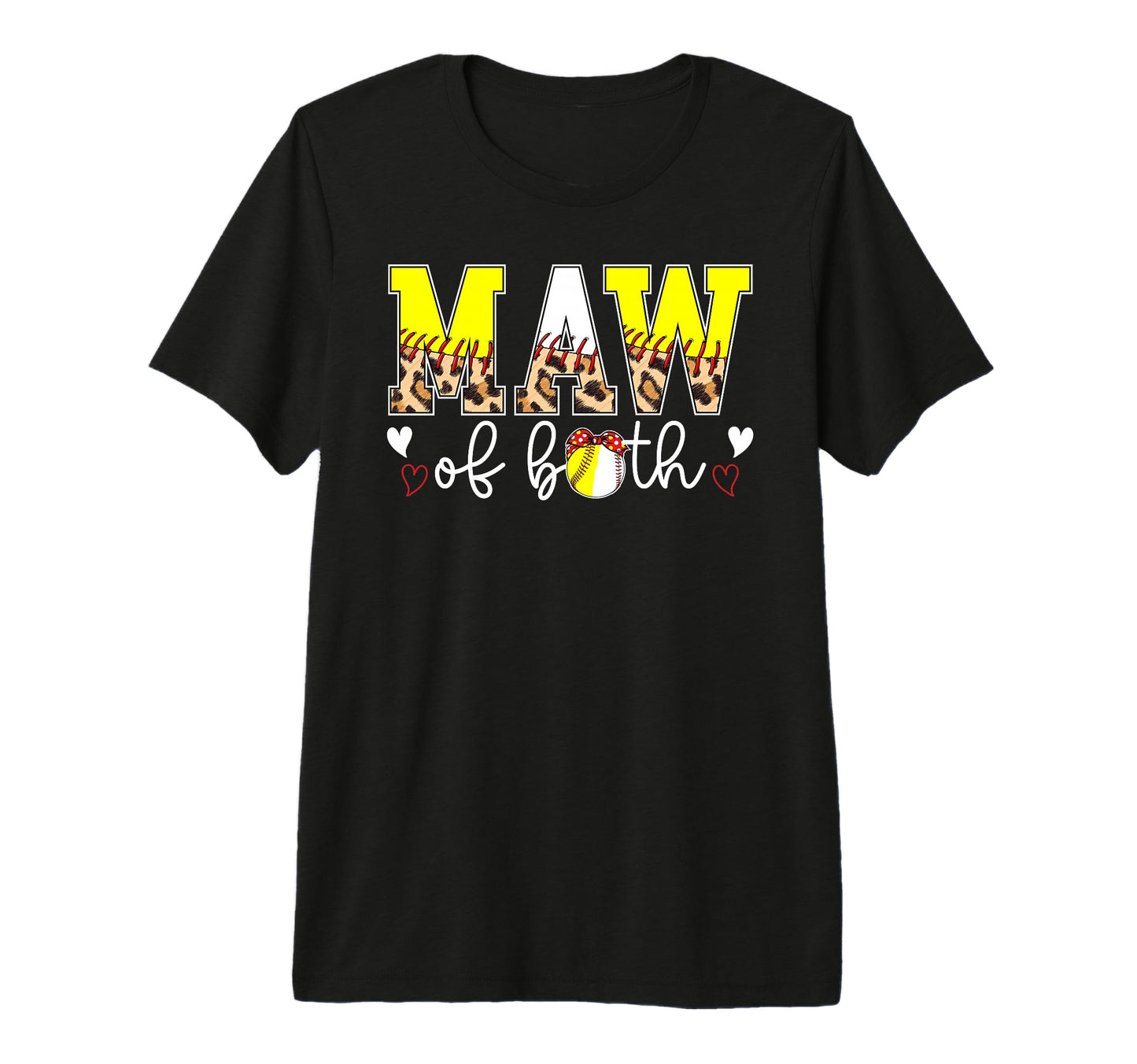 Maw Both Leopard Softball Baseball T-Shirt - Custom Art Print for Adults - T-Shirt, Sweatshirt, Hoodie