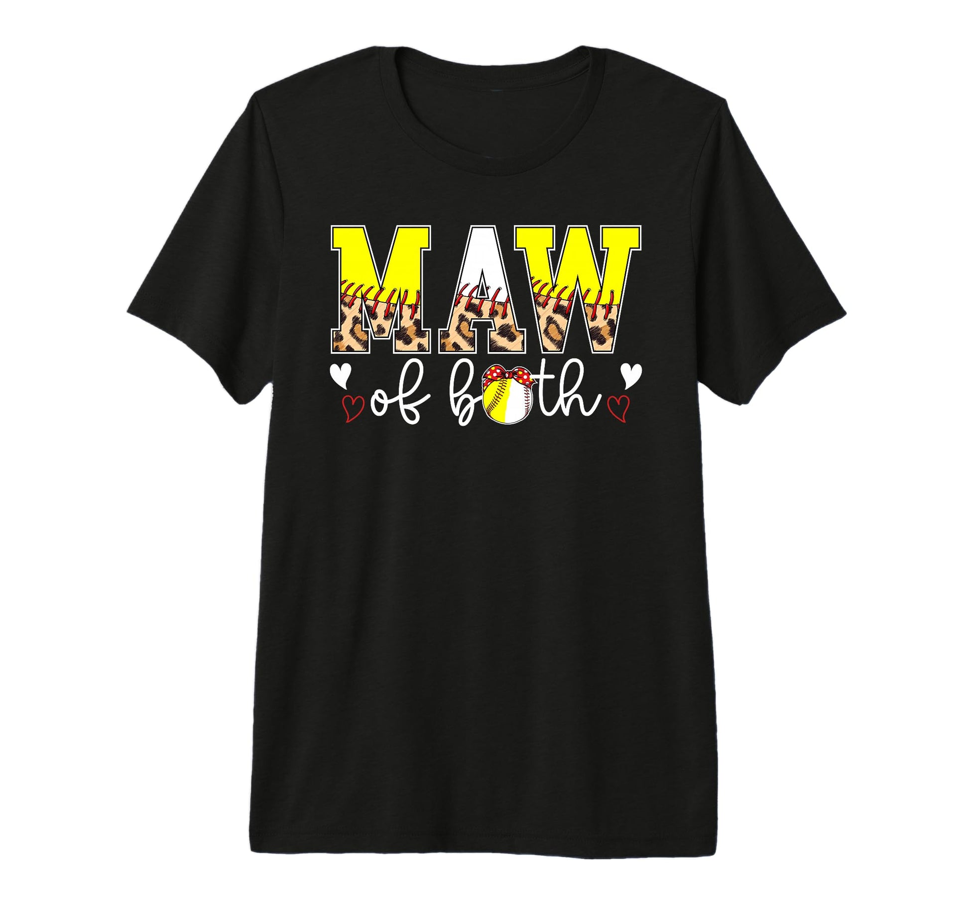 Maw Both Leopard Softball Baseball T-Shirt - Custom Art Print for Adults - T-Shirt, Sweatshirt, Hoodie