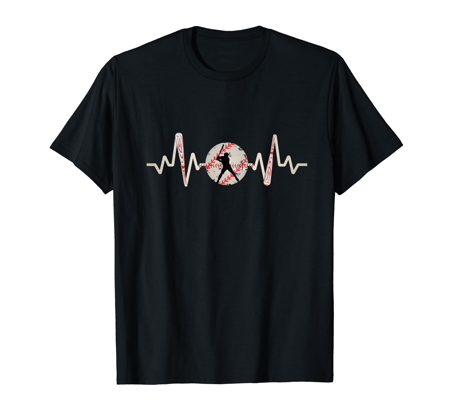 Funny Baseball Heartbeat Baseball T-Shirt - Fun Novelty Design Men Women - T-Shirt, Sweatshirt, Hoodie