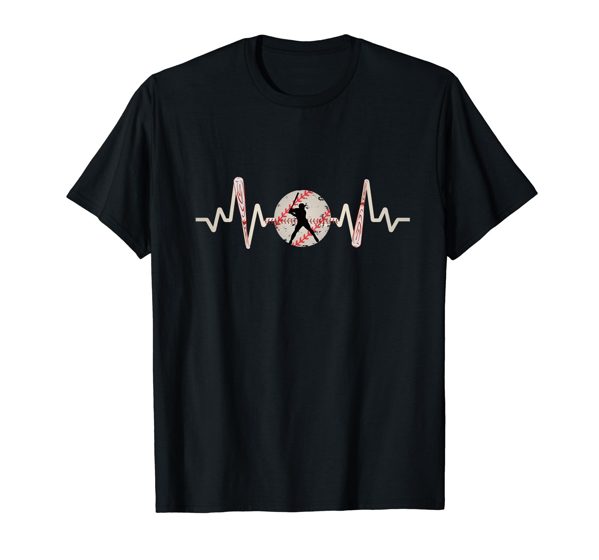 Funny Baseball Heartbeat Baseball T-Shirt - Fun Novelty Design Men Women - T-Shirt, Sweatshirt, Hoodie