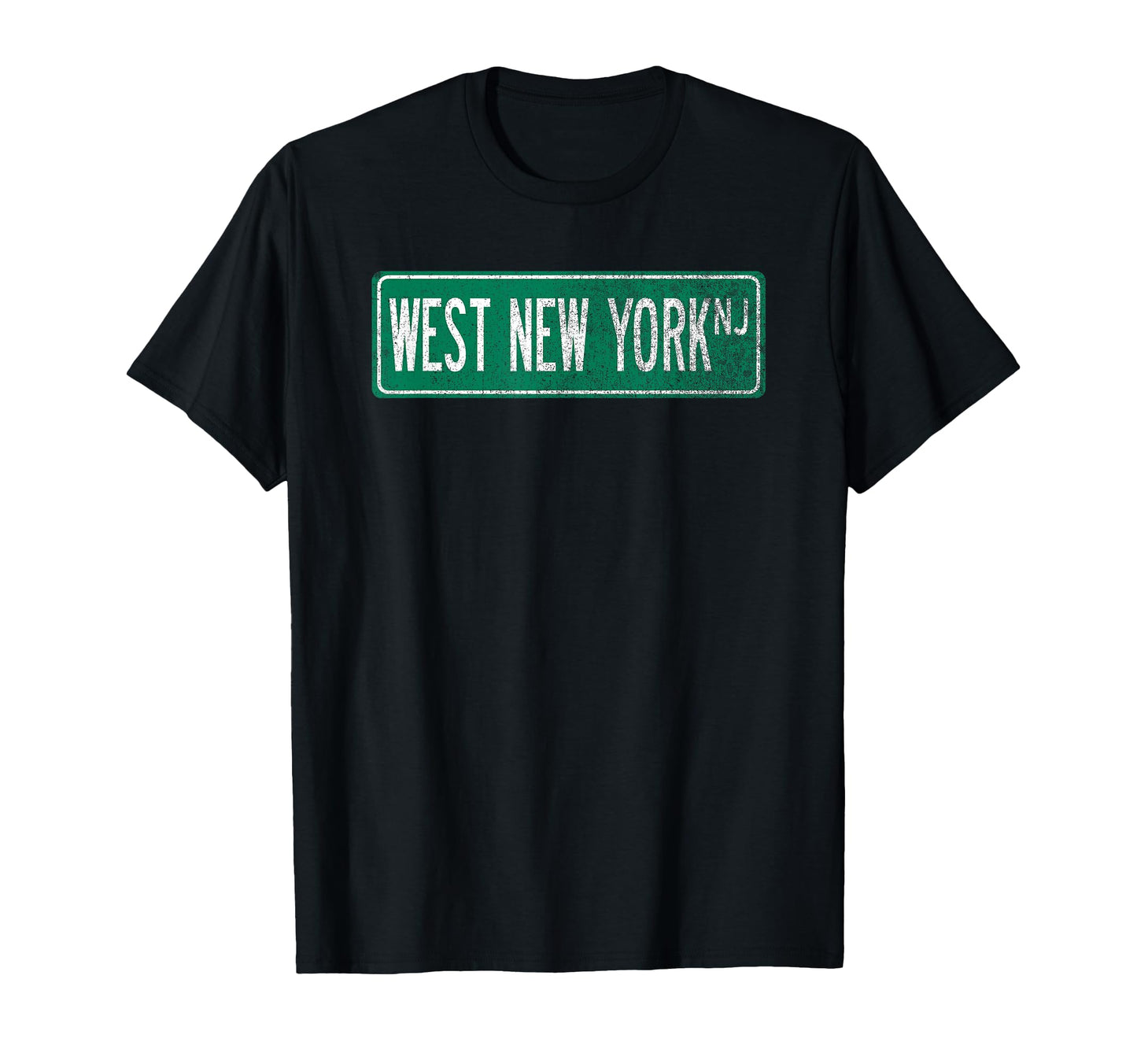 West New York Nj Street Sign T-Shirt - Unique Graphic for Adults - T-Shirt, Sweatshirt, Hoodie