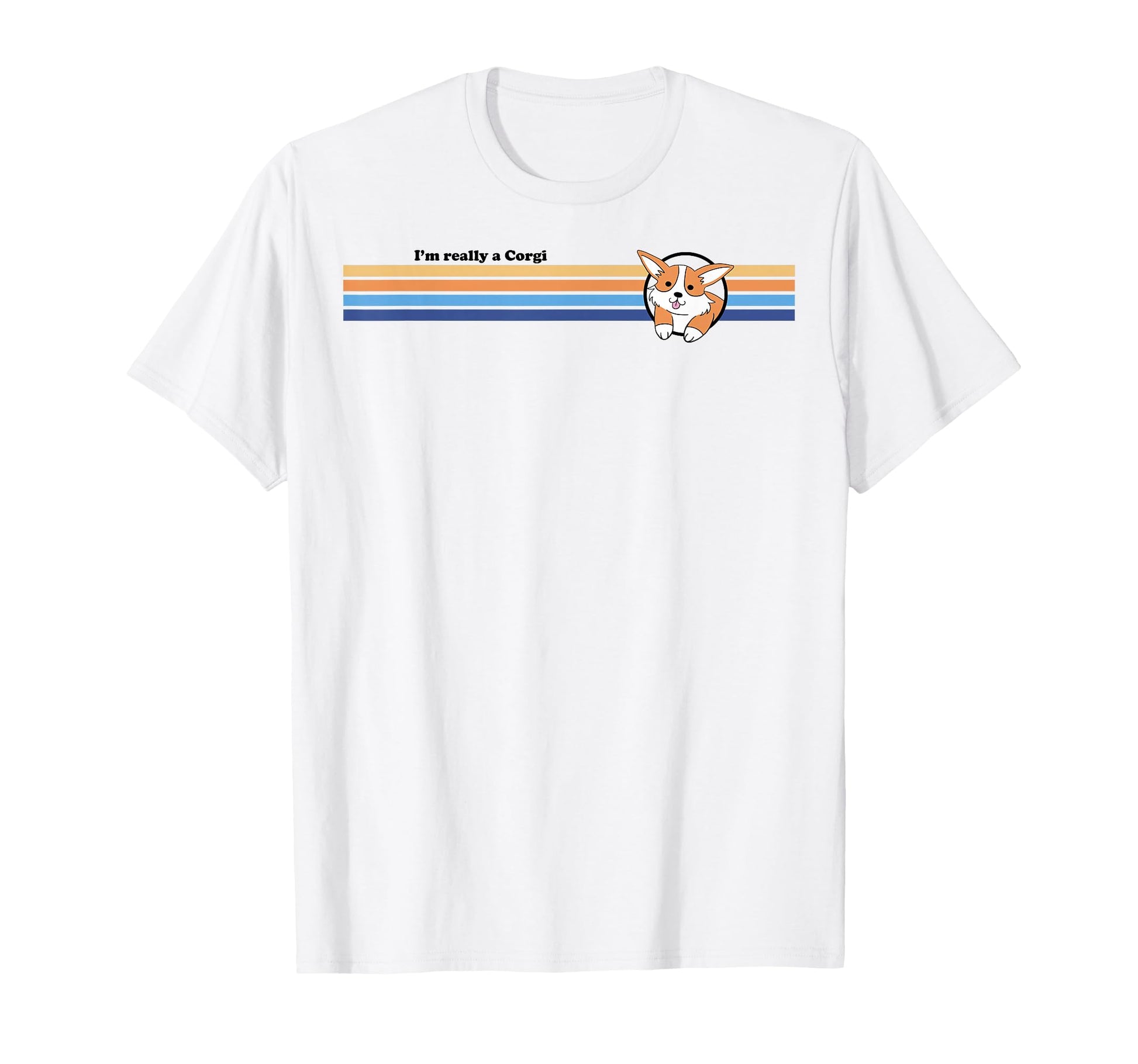 Trendy Corgi Stripes T-Shirt - Aesthetic Graphic Men Women - T-Shirt, Sweatshirt, Hoodie