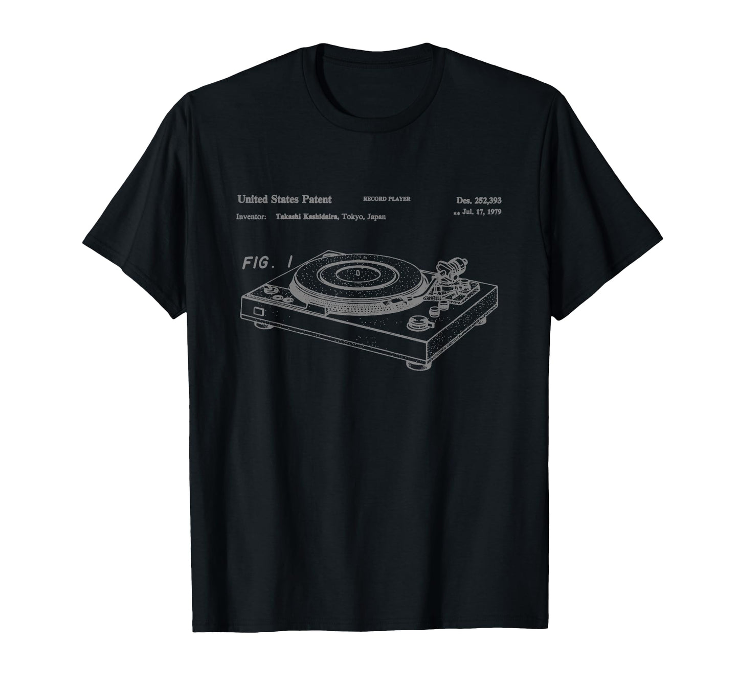 Vinyl Record Player Patent T-Shirt - Fun Novelty Design for Adults - T-Shirt, Sweatshirt, Hoodie