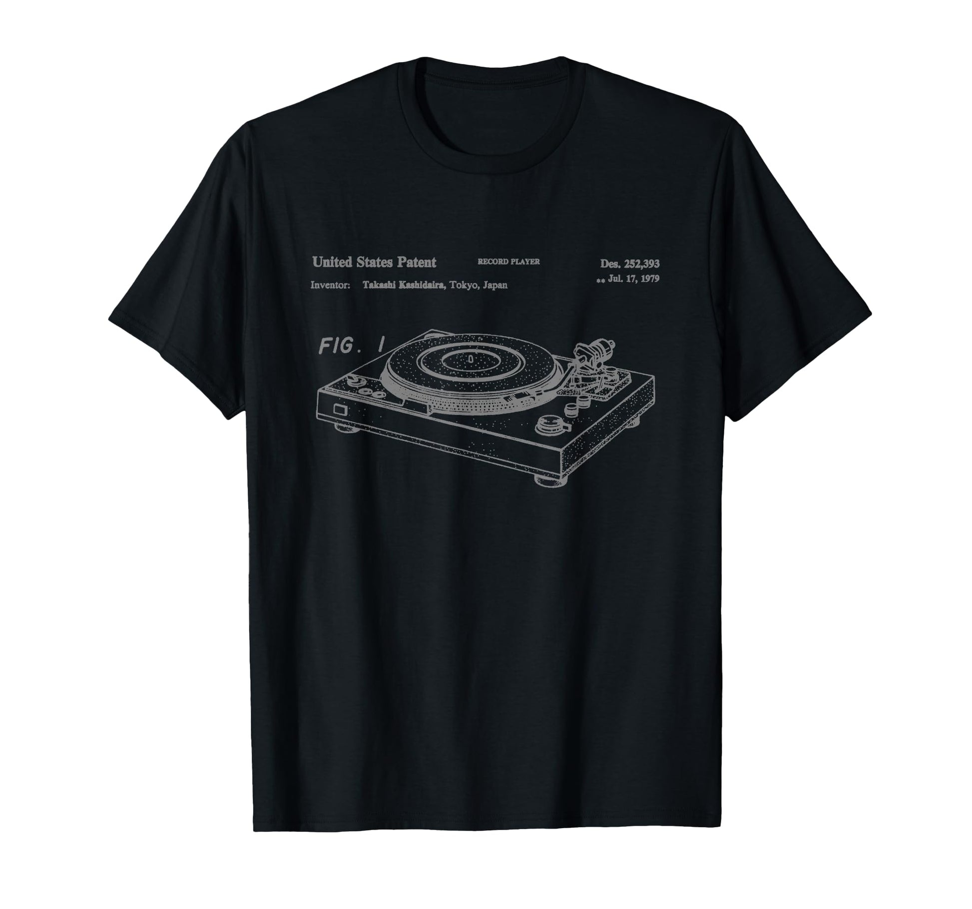 Vinyl Record Player Patent T-Shirt - Fun Novelty Design for Adults - T-Shirt, Sweatshirt, Hoodie