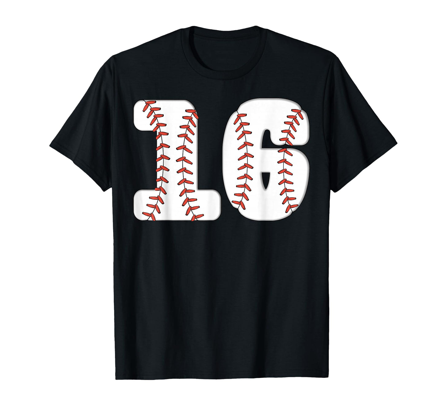 Baseball Number 16 Baseball Birthday T-Shirt - Novelty Apparel for Adults - T-Shirt, Sweatshirt, Hoodie