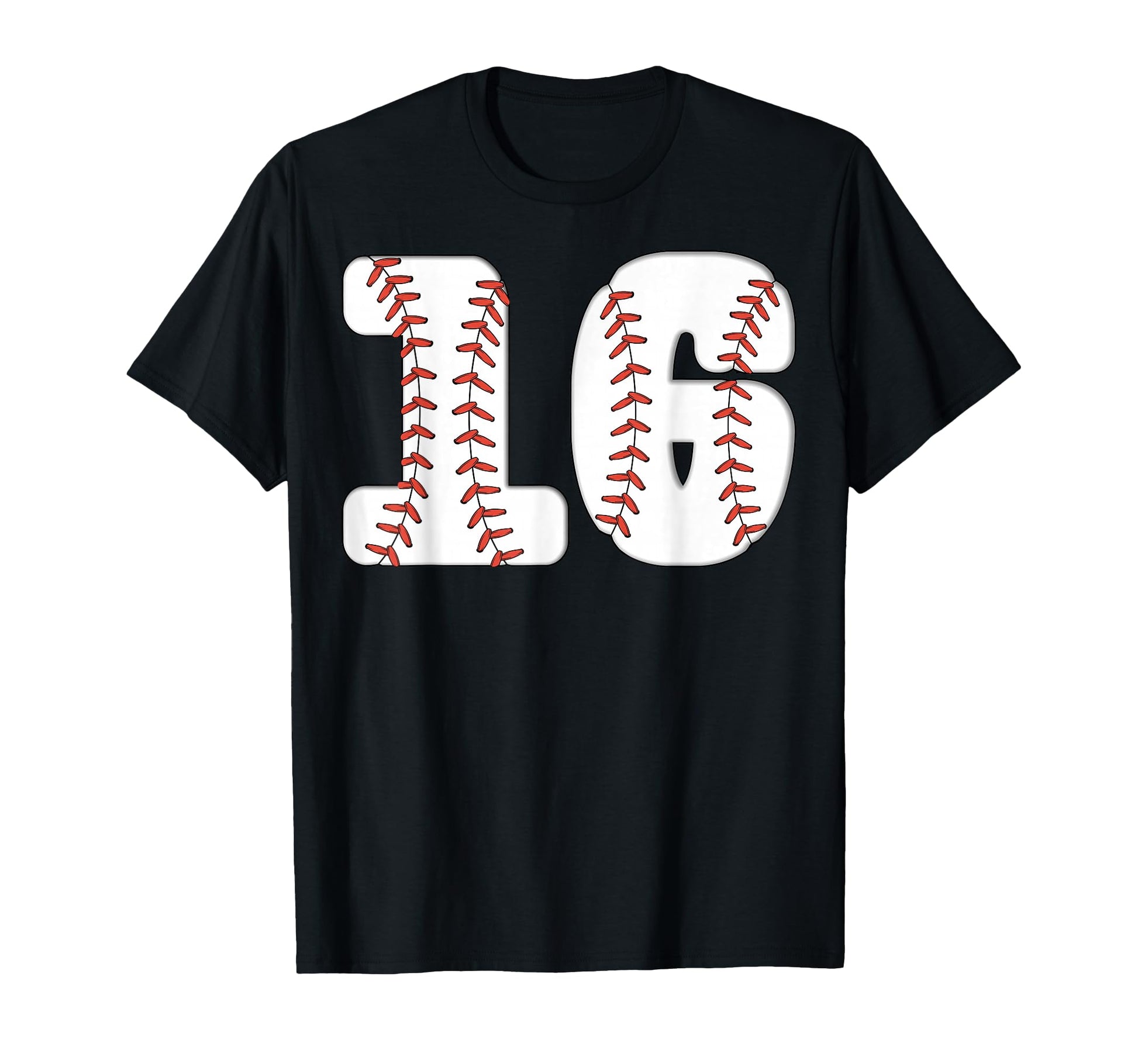 Baseball Number 16 Baseball Birthday T-Shirt - Novelty Apparel for Adults - T-Shirt, Sweatshirt, Hoodie