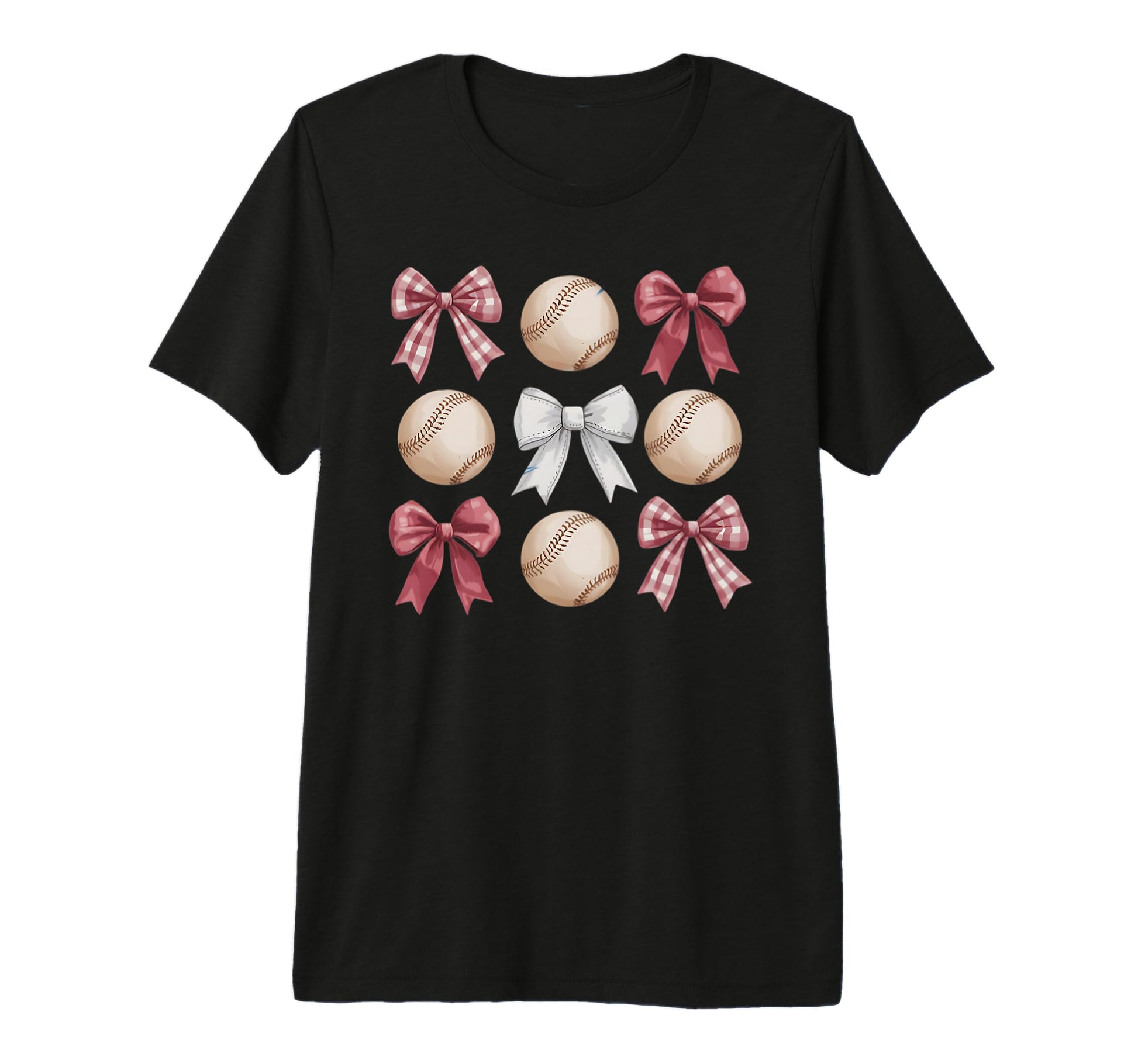 Baseball Coquette Bow Mom Sister Tri T-Shirt - Aesthetic Graphic Men Women - T-Shirt, Sweatshirt, Hoodie