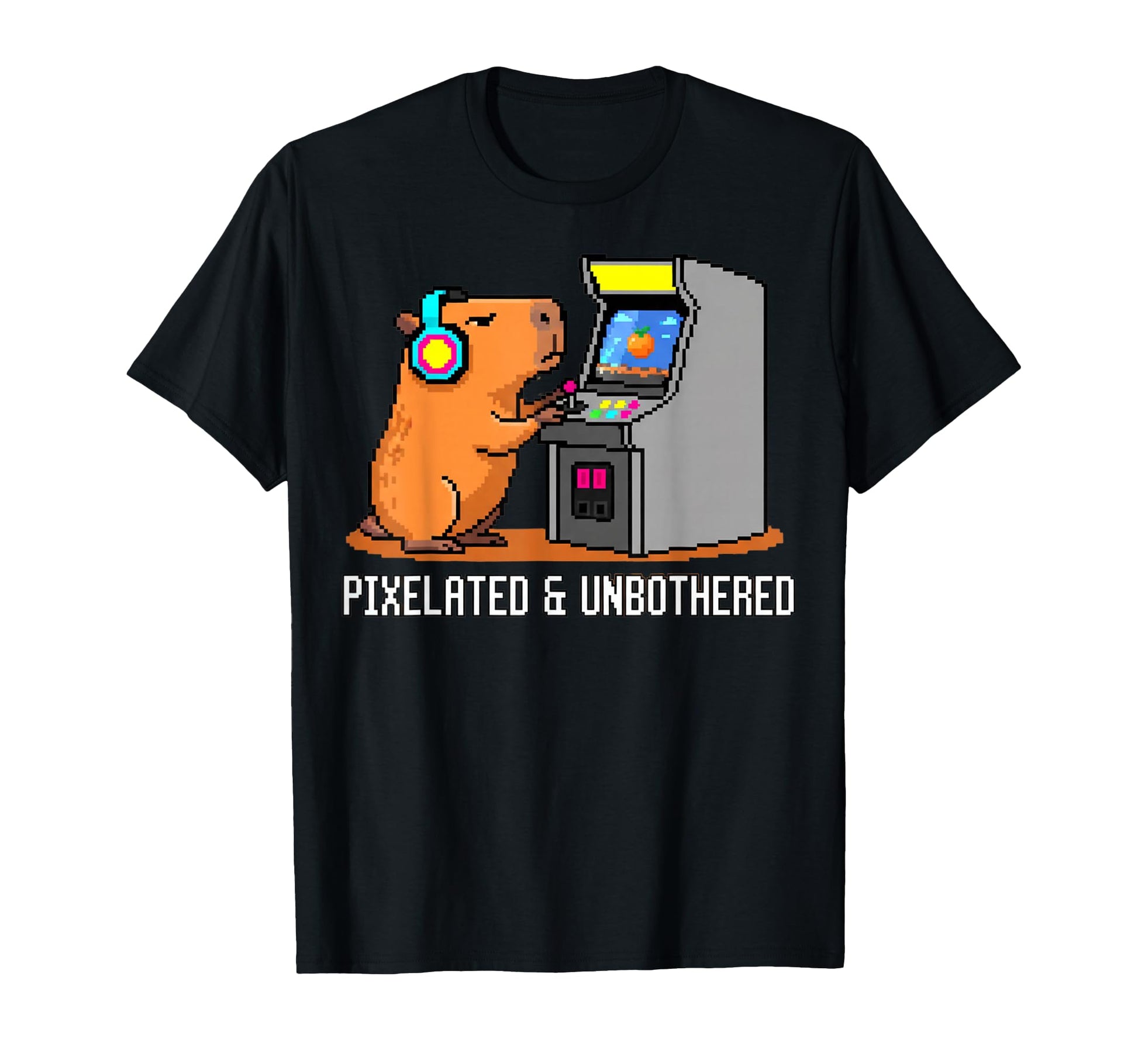 Pixelated Unbothered Capybara Gaming T-Shirt - Minimalist Print Unisex - T-Shirt, Sweatshirt, Hoodie