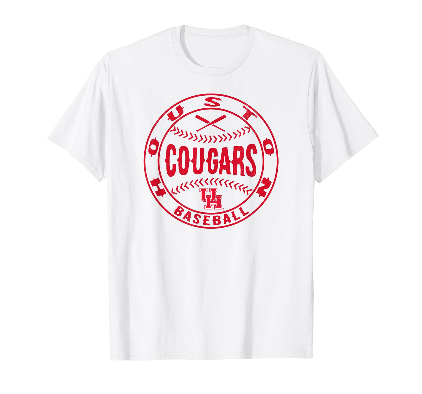 Houston Cougars Baseball Homerun White T-Shirt - Trendy Graphic for Adults - T-Shirt, Sweatshirt, Hoodie