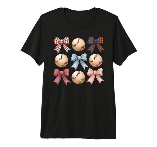 Baseball Coquette Bow Mom Sister Tri T-Shirt - Streetwear Style Unisex - T-Shirt, Sweatshirt, Hoodie