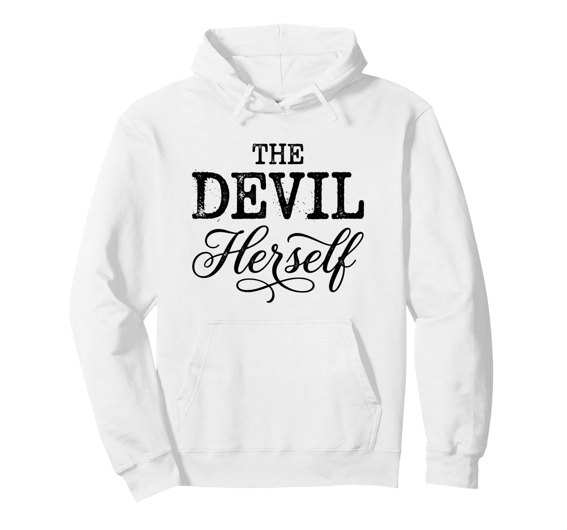 Devil Herself Occult Dark Feminine Hoodie - Casual Everyday Wear Unisex - T-Shirt, Sweatshirt, Hoodie